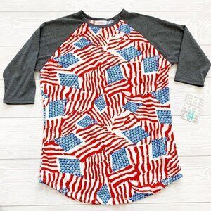 Lularoe Sloan Red White Blue Tee